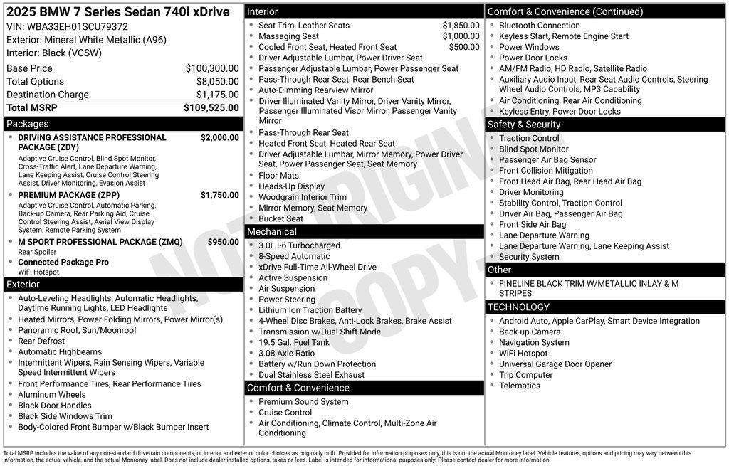 used 2025 BMW 740 car, priced at $87,885