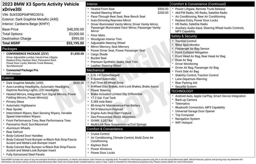 used 2023 BMW X3 car, priced at $34,959