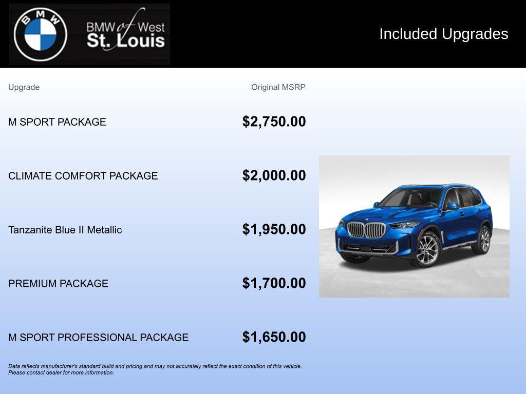 new 2026 BMW X5 car, priced at $82,250
