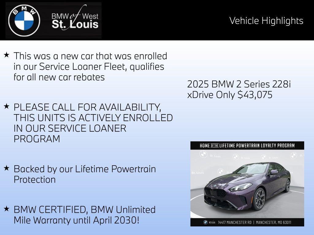 used 2025 BMW 228 Gran Coupe car, priced at $43,075