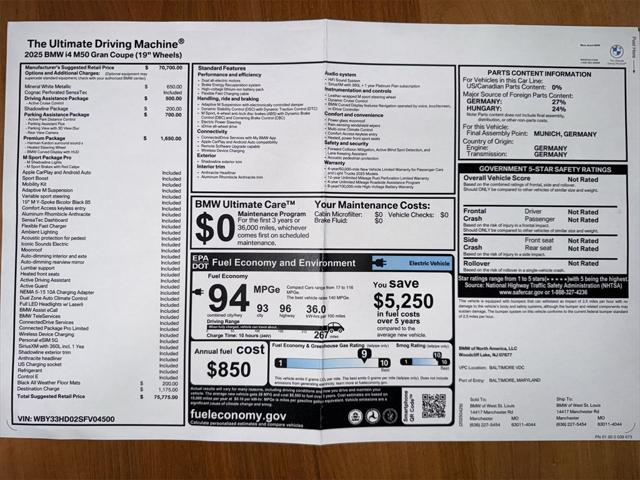 new 2025 BMW i4 Gran Coupe car, priced at $75,775