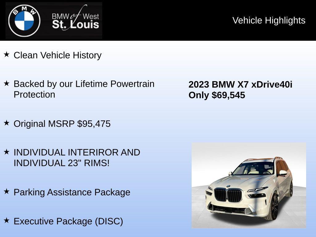 used 2023 BMW X7 car, priced at $69,545