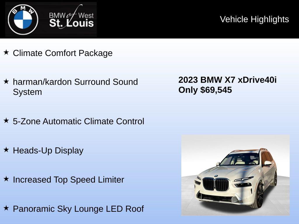 used 2023 BMW X7 car, priced at $69,545