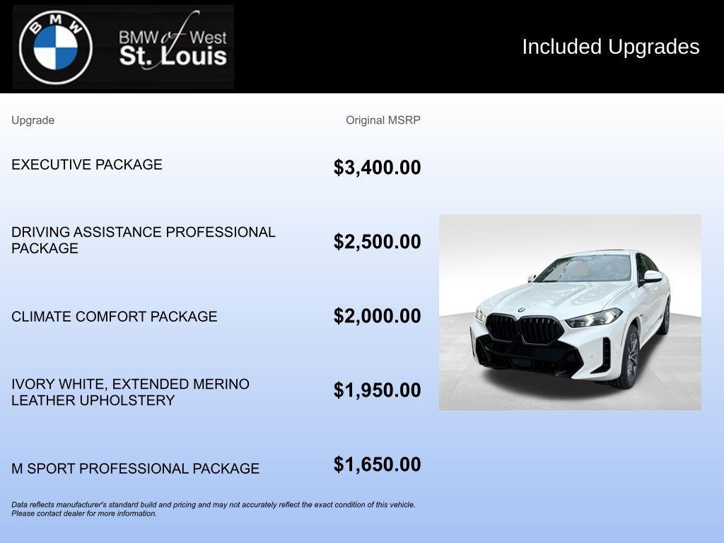 new 2026 BMW X6 car, priced at $91,625