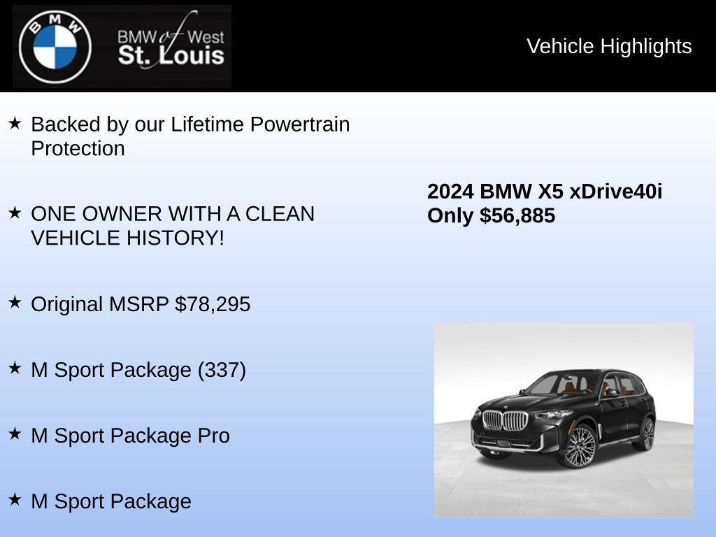used 2024 BMW X5 car, priced at $56,885