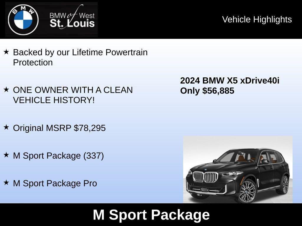 used 2024 BMW X5 car, priced at $56,885