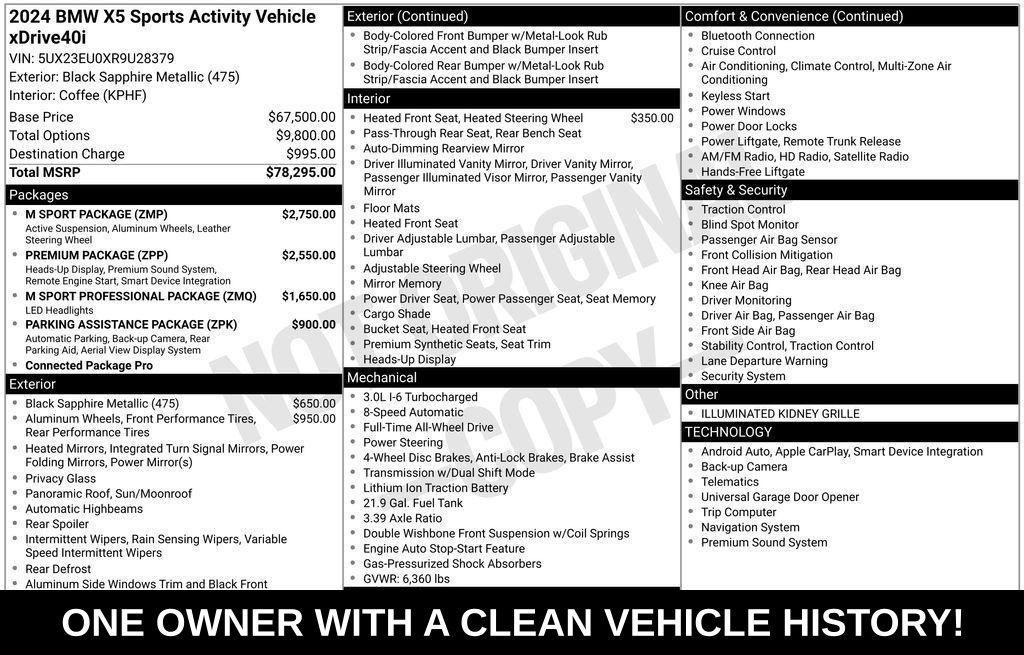 used 2024 BMW X5 car, priced at $56,885