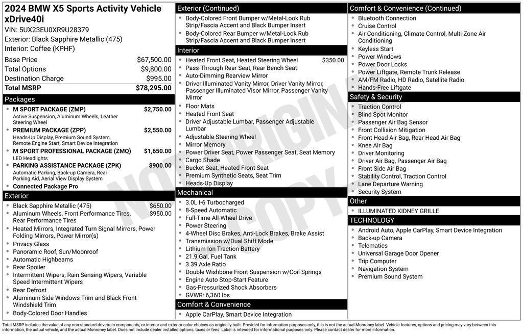 used 2024 BMW X5 car, priced at $56,885