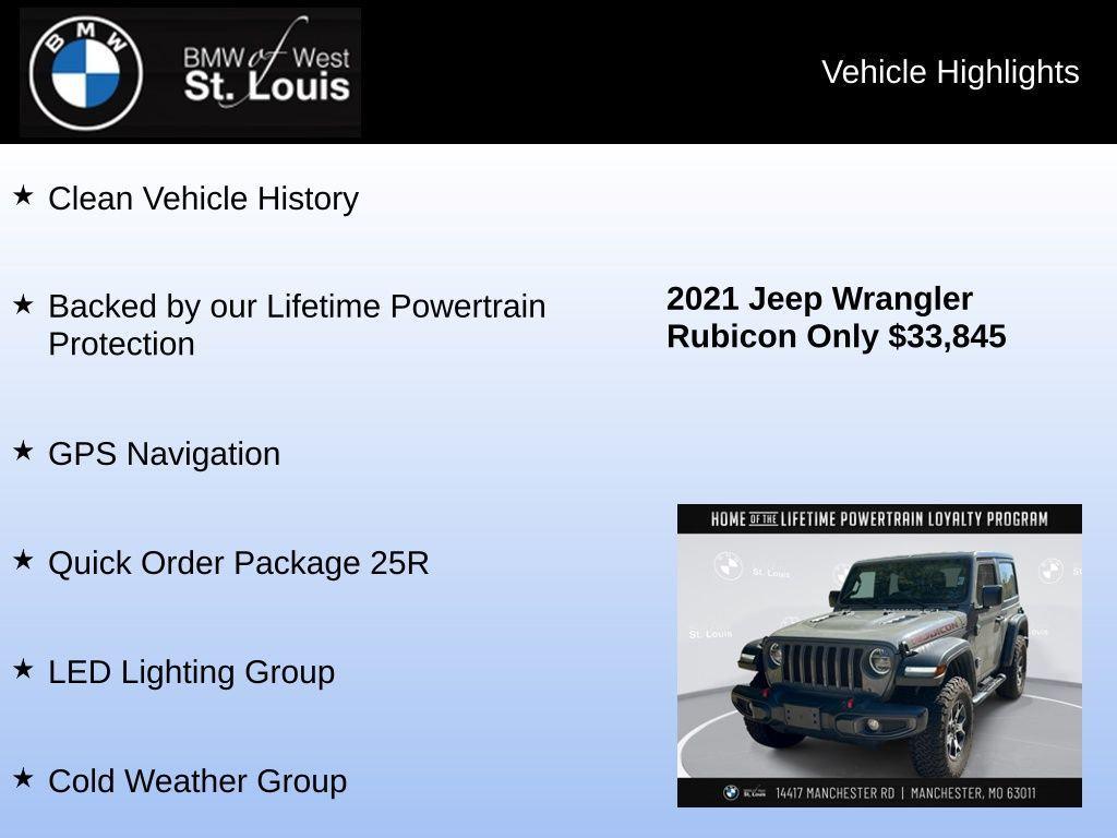 used 2021 Jeep Wrangler car, priced at $33,845