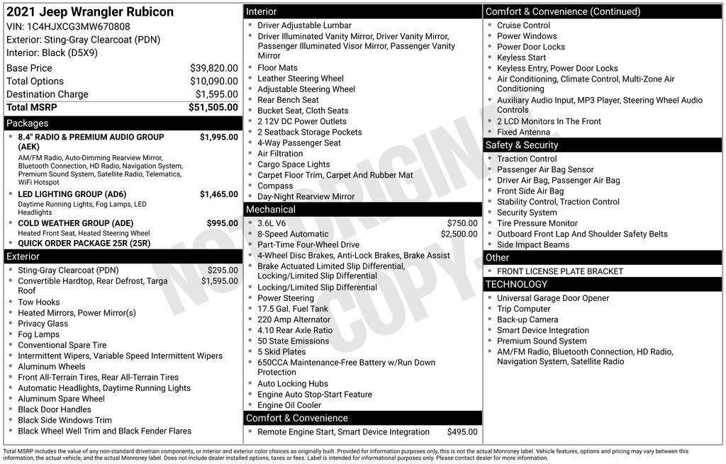 used 2021 Jeep Wrangler car, priced at $33,845