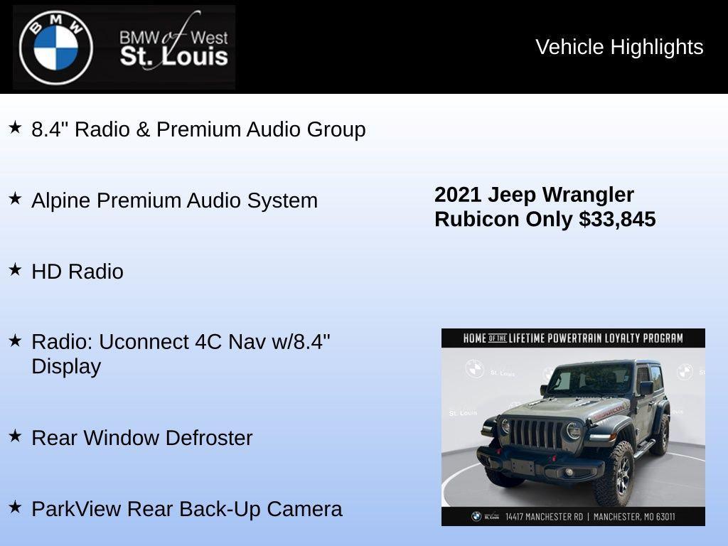 used 2021 Jeep Wrangler car, priced at $33,845