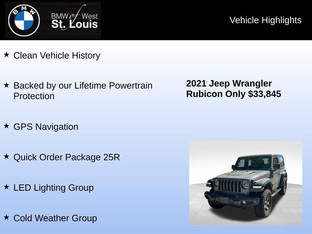used 2021 Jeep Wrangler car, priced at $32,885