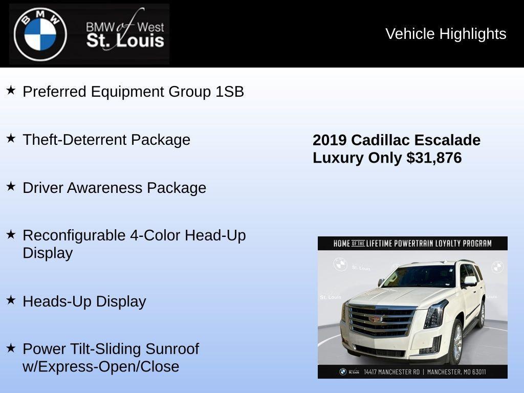 used 2019 Cadillac Escalade car, priced at $31,876