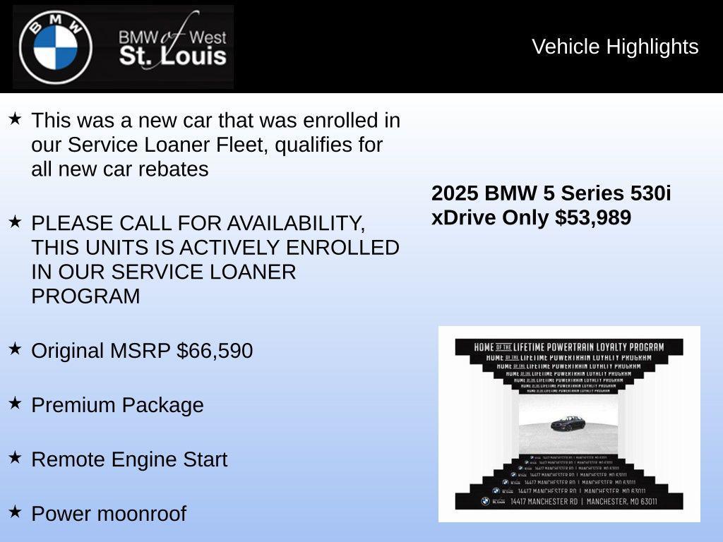 used 2025 BMW 530 car, priced at $53,989