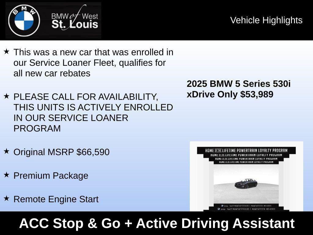 used 2025 BMW 530 car, priced at $53,989