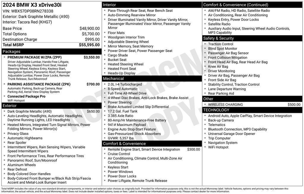 used 2024 BMW X3 car, priced at $43,428