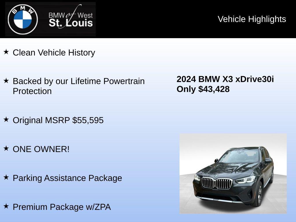 used 2024 BMW X3 car, priced at $43,428