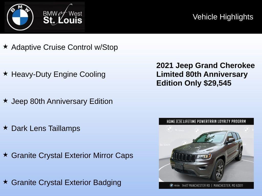 used 2021 Jeep Grand Cherokee car, priced at $29,545