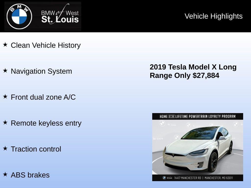 used 2019 Tesla Model X car, priced at $27,884