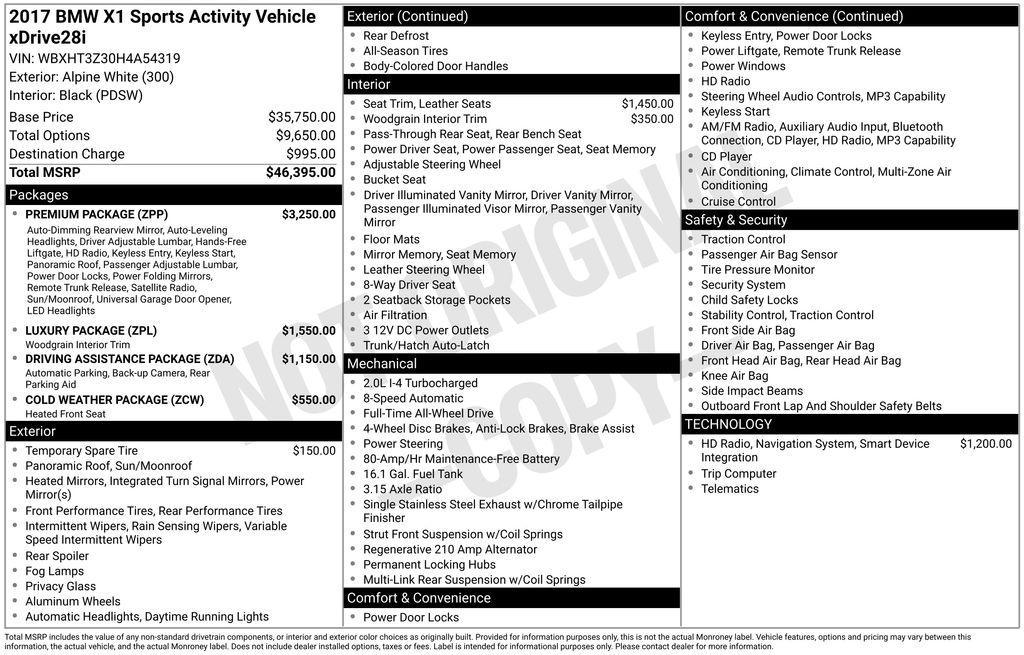 used 2017 BMW X1 car, priced at $13,595