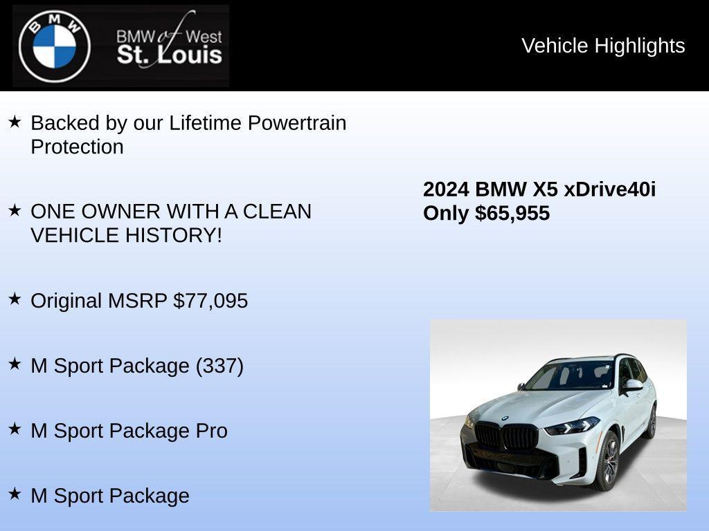 used 2024 BMW X5 car, priced at $65,955