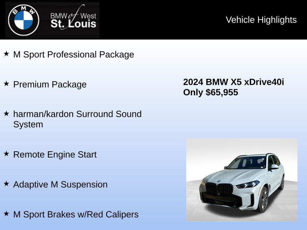 used 2024 BMW X5 car, priced at $65,955