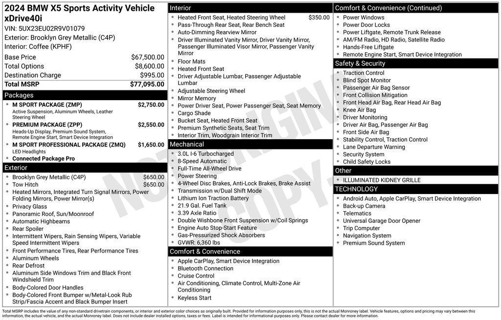used 2024 BMW X5 car, priced at $65,955
