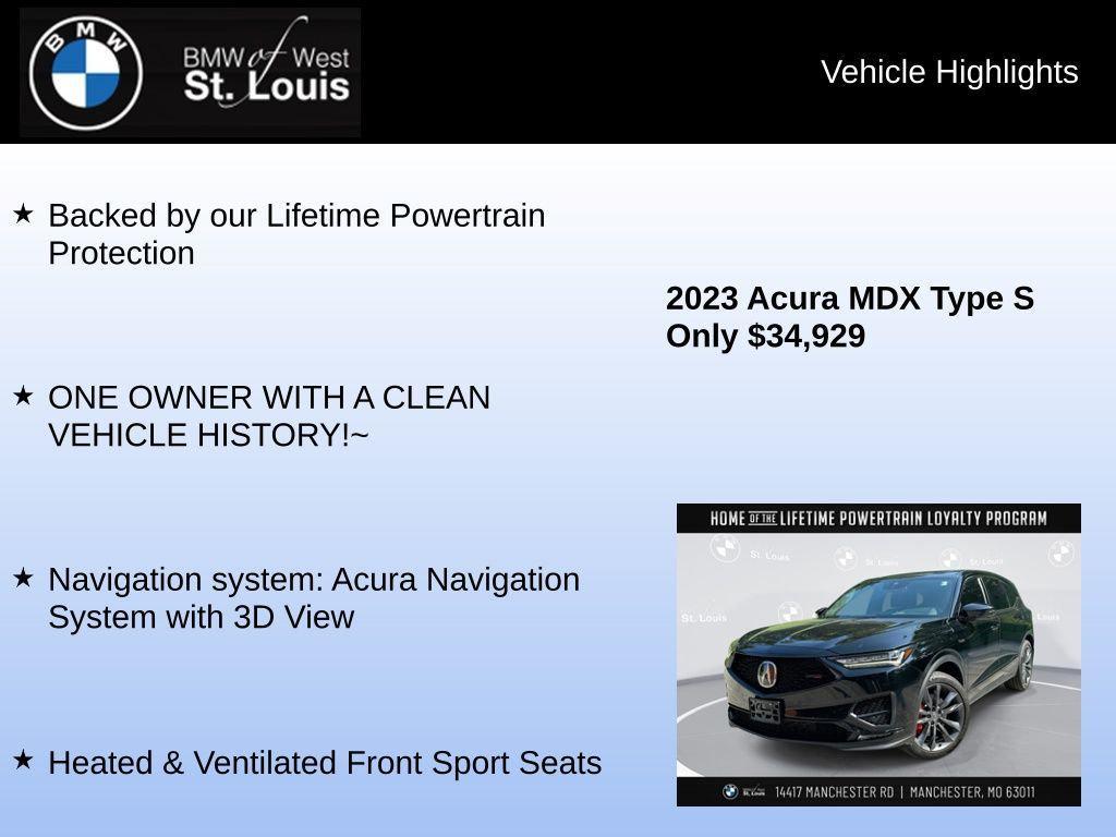 used 2023 Acura MDX car, priced at $34,929