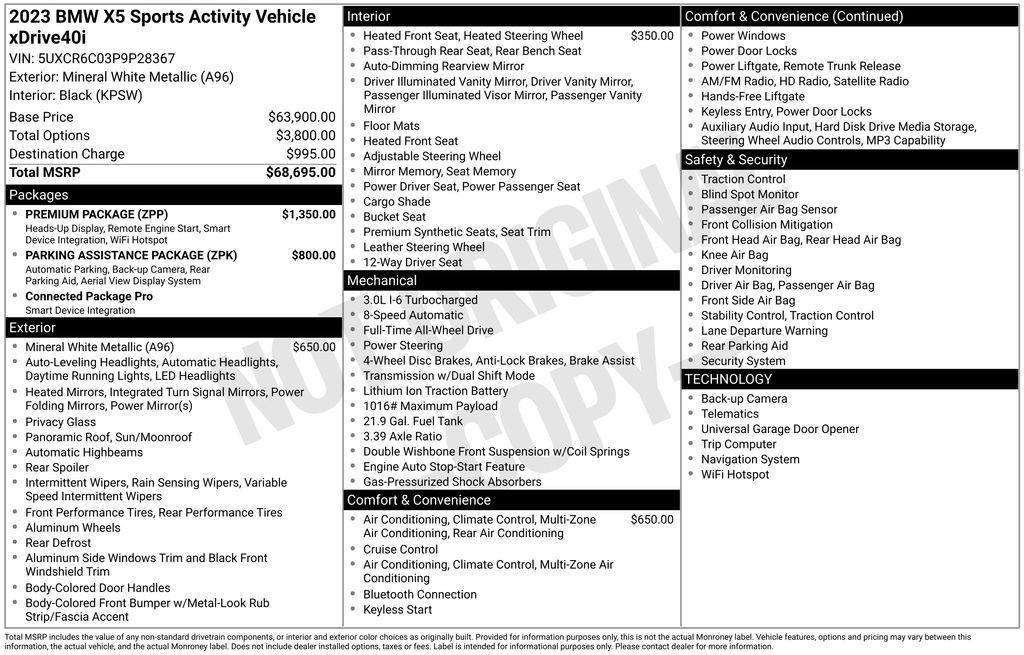 used 2023 BMW X5 car, priced at $43,959