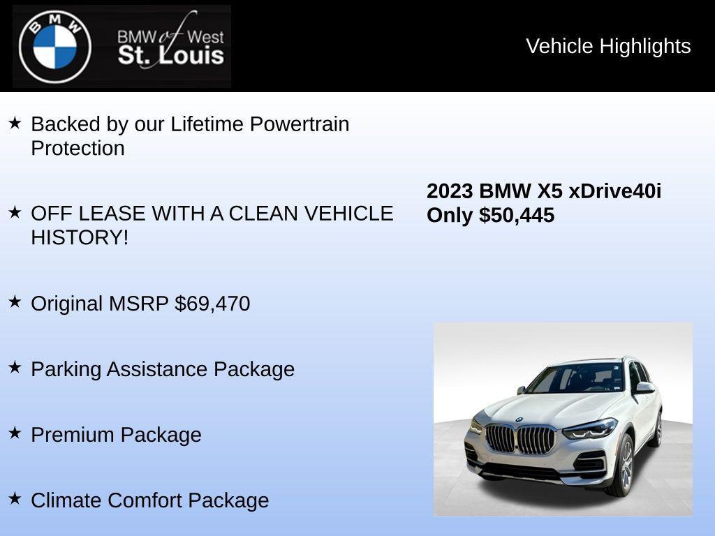 used 2023 BMW X5 car, priced at $50,445