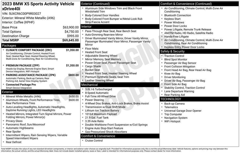 used 2023 BMW X5 car, priced at $50,445
