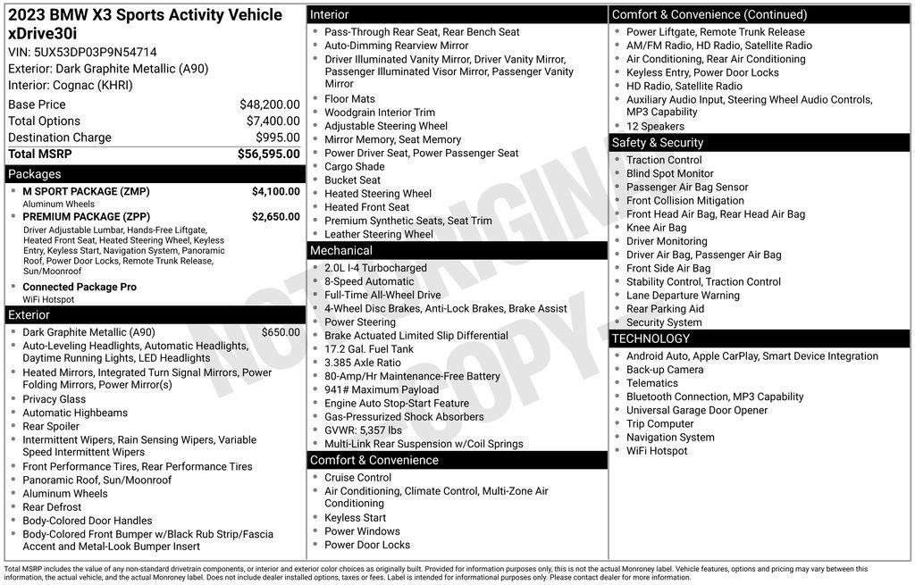 used 2023 BMW X3 car, priced at $37,988