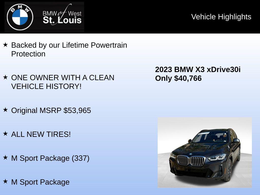 used 2023 BMW X3 car, priced at $37,988