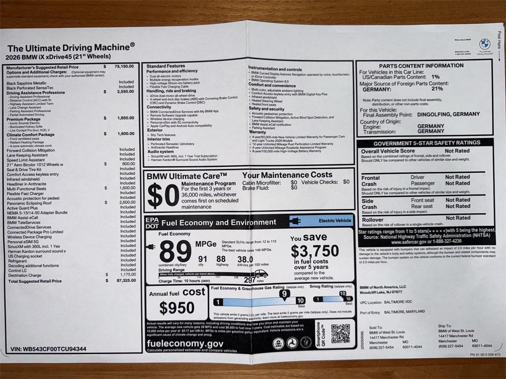 used 2026 BMW iX car, priced at $70,825