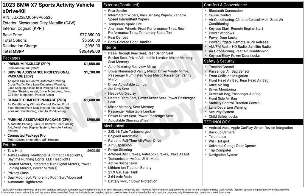 used 2023 BMW X7 car, priced at $65,289