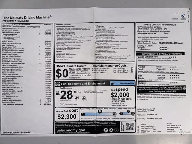 new 2025 BMW X1 car, priced at $48,165