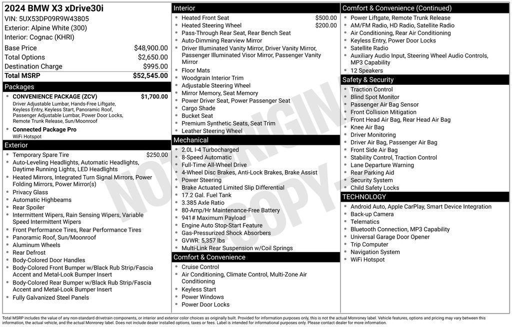 used 2024 BMW X3 car, priced at $41,945
