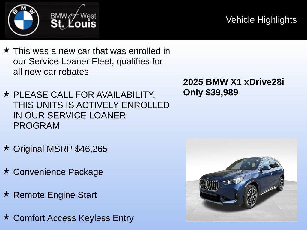 used 2025 BMW X1 car, priced at $39,989