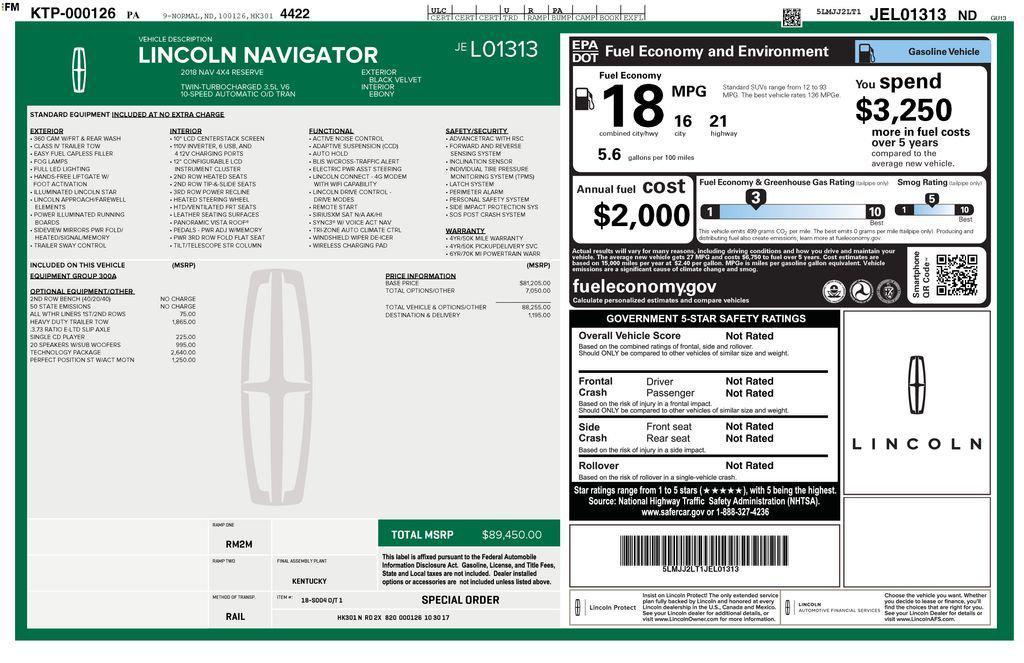 used 2018 Lincoln Navigator car, priced at $29,595