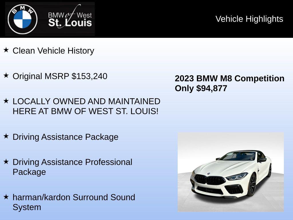 used 2023 BMW M8 car, priced at $94,877