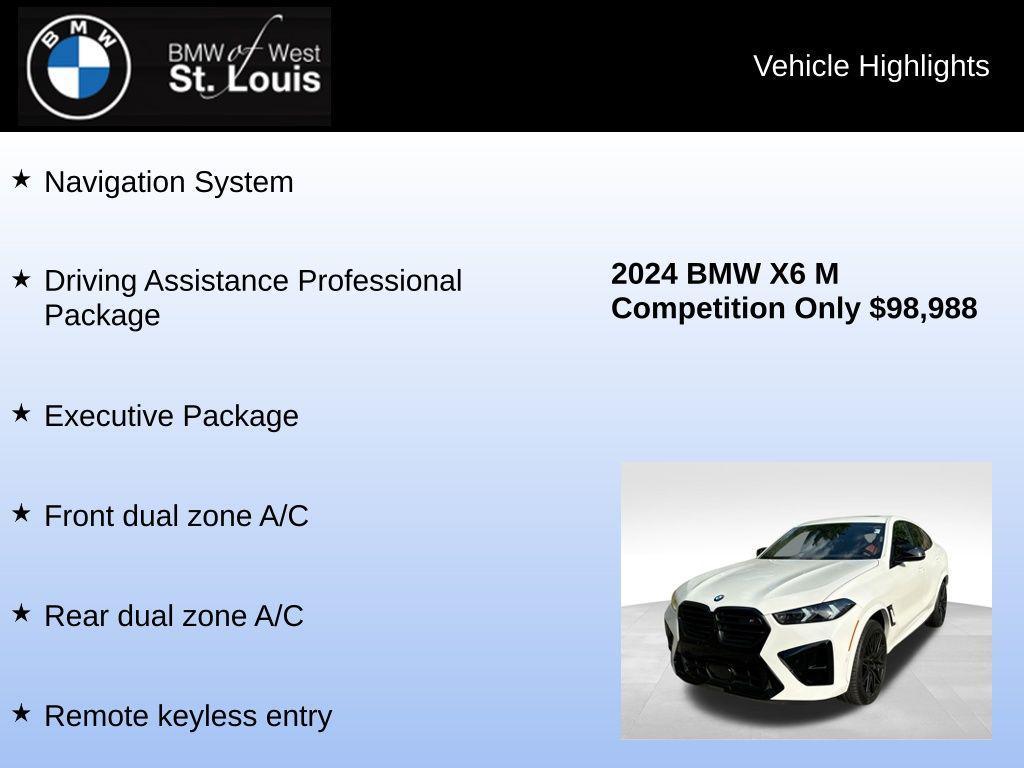 used 2024 BMW X6 M car, priced at $98,988