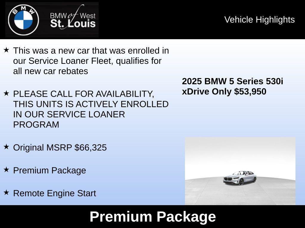 used 2025 BMW 530 car, priced at $53,950