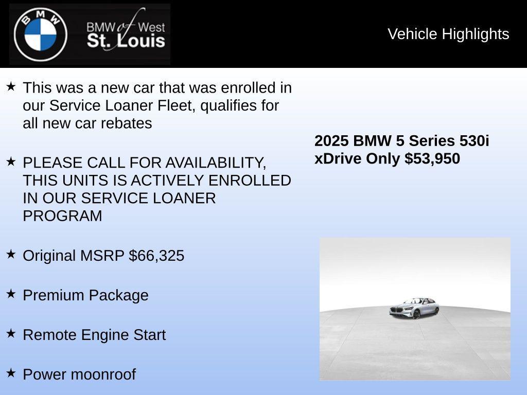 used 2025 BMW 530 car, priced at $53,950