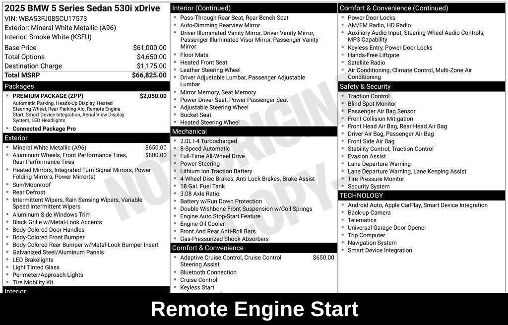 used 2025 BMW 530 car, priced at $53,950