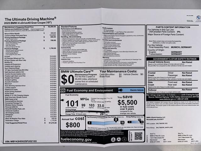 new 2025 BMW i4 Gran Coupe car, priced at $67,275