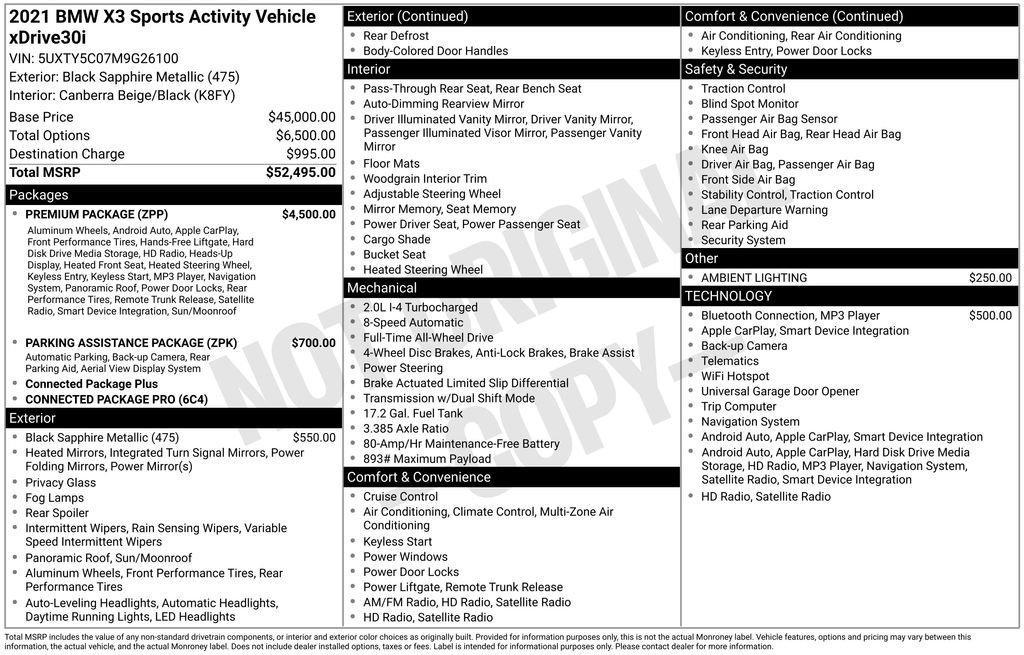 used 2021 BMW X3 car, priced at $28,977