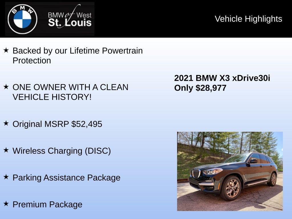 used 2021 BMW X3 car, priced at $28,977
