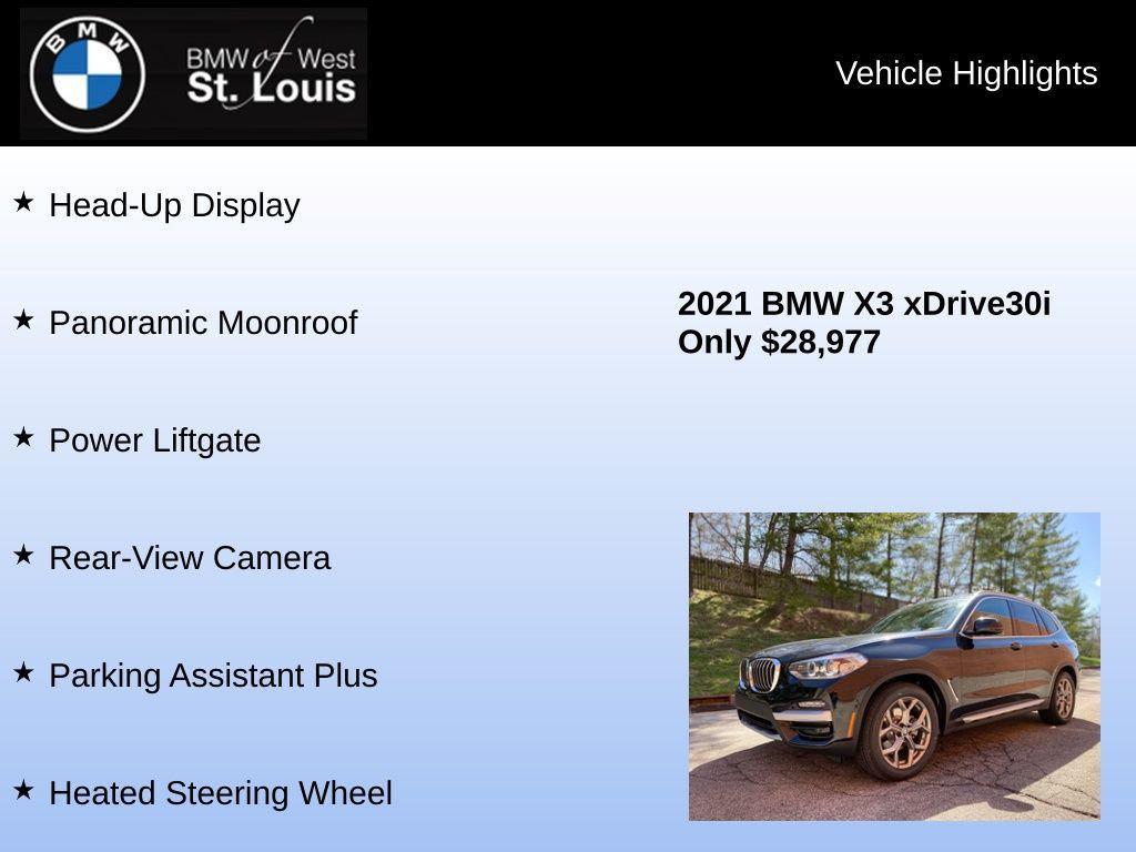 used 2021 BMW X3 car, priced at $28,977