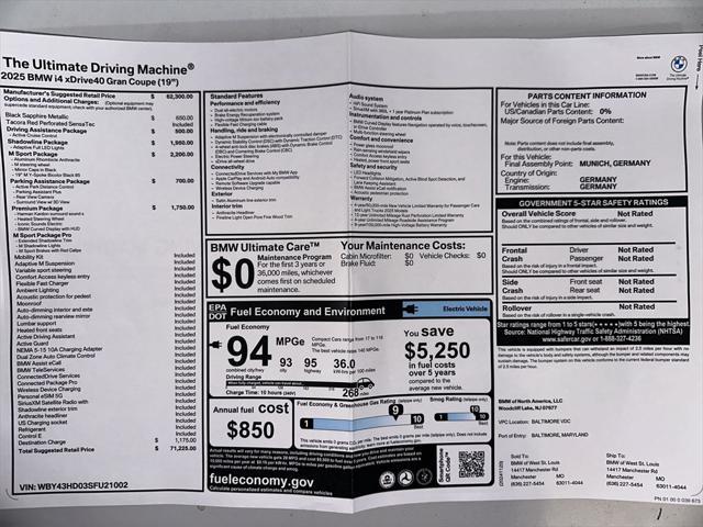 new 2025 BMW i4 Gran Coupe car, priced at $71,225