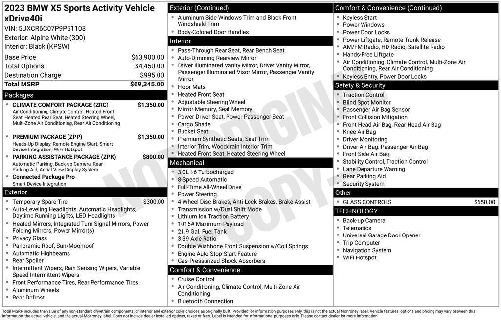 used 2023 BMW X5 car, priced at $52,255